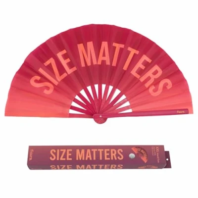 Image de Fisura Grand éventail Pliable “Size. Éventail Original avec Message Rose XXL. en Bambou. Dimensions : 64 x 33 centimètres.