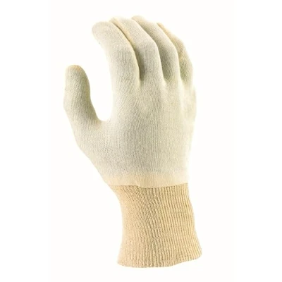 Image de Ergos Gants De Travail Sécurité 12 Paires Protège Contre Les Risques Mécaniques Utilisation Sous Possible 100% Coton Taille 9/10 (M/L) Ecru Certifié CE