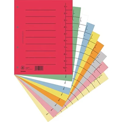 Image de DONAU 8610001S 99 Lot de 100 intercalaires en carton recyclé 250 g/m² avec imprimé ligné pour format A4 4 perforations