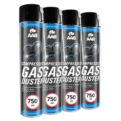 Image de 4 x AABCOOLING Bombe a Air Comprimé 750ml, Préparation en Spray, Sans Odeur Nettoyage PC, Enlever la Poussière, d&#039;Air Sec, Aérosol de Rendement Élevé, Computer Cleaner, Ne Contient Pas Fréon