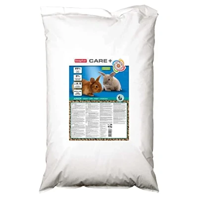 Image de BEAPHAR CARE+ Alimentation Super Premium extrudée pour lapin junior 25% de fibres Appétent, sans sucre ajouté ni colorant Haute digestibilité Participe à l’usure naturelle dents 10 kg
