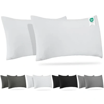 Image de BARBONS Taies d&#039;oreiller 50x70 Coton (Lot de 2) Housses Coussins, Confort Luxueux avec Certifiée Oeko Tex, Idéal pour Une Mise à Niveau Élégante la Chambre Coucher (50x70 Blanc)