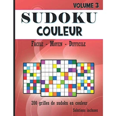 Image de Sudoku couleur Volume 3: 200 grilles de sudokus niveaux faciles, moyens et difficiles