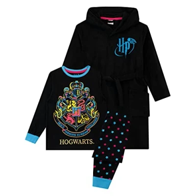 Image de Harry Potter Ensemble de Pyjamas Robe Chambre Fille Hogwarts Noir 6 7 Ans