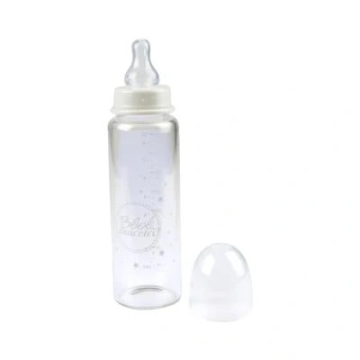 Image de Bébé Douceur, Biberon Col Etroit Verre avec Tétine Débit Variable Silicone 240Ml Essen&#039;Ciel