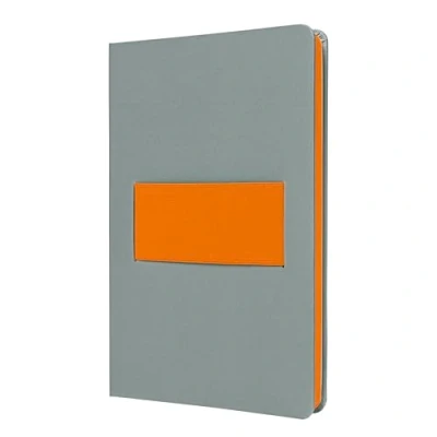 Image de Sigel LS200 Carnet de notes, A5, à carreaux, avec organisateur bande élastique, couverture rigide journal intime, bullet journal, livre d&#039;idées, etc 176 pages, gris clair/orange fluo Linsescape