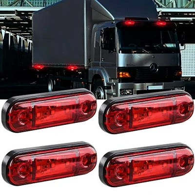 Image de Yifengshun 4 pièces LED indicateur de position latérale avant arrière feux latéraux 12 V pour camion camping car RV (rouge)