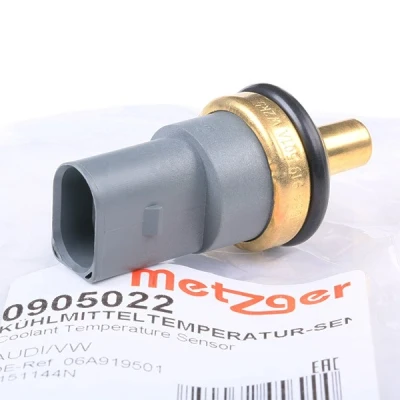 Image de METZGER 0905022 Sonde De Température Liquide Refroidissement gris noir avec joint d&#039;étanchéite VOLKSWAGEN: Passat B6 Berline, Golf 6, 4