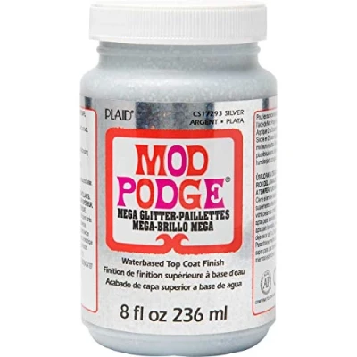 Image de Mod Podge Fournitures de fête Mega Glitter Silver 236 ML, argenté, 236Ml, Set Pièces