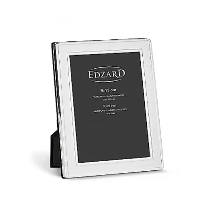 Image de Edzard Cadre Photo Nardo, argenté raffiné, résistant au ternissement, pour 9 x 13 cm, inclut 2 cintres