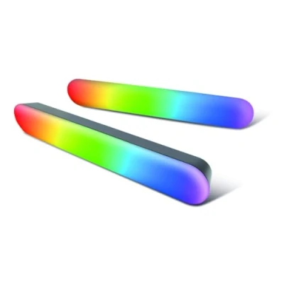 Image de Konix Barres Lumineuses Gaming LED Flame Éclairage RGBIC Harmonisation Musicale Domotique Tuya Hauteur 30 cm Compatible Alexa et Google Home