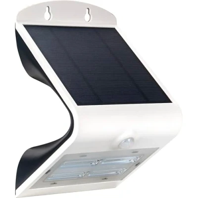 Image de Luceco Solar LED Guardian Applique Murale avec Capteur de Mouvement PIR, 3,2 Watts, Noir