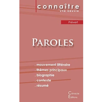 Image de Fiche de lecture Paroles Prévert (Analyse littéraire référence et résumé complet) Livre d’occasion Très bon