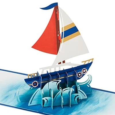 Image de Hallmark Signature Paper Wonder Carte d&#039;anniversaire pop up Motif bateau à voile