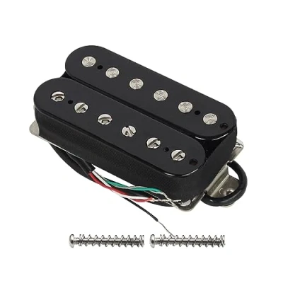 Image de FLEOR Micro guitare électrique Micros Humbucker à double bobinage chevalet en céramique 52 mm Noir