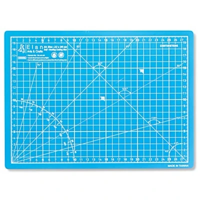 Image de Elan Tapis de Découpe A4 Bleu, Decoupe Auto cicatrisant, Plaque Decoupe, Couture, Coupe Autocicatrisant, Cutting Mat A4, Patchwork 30cm x 22cm