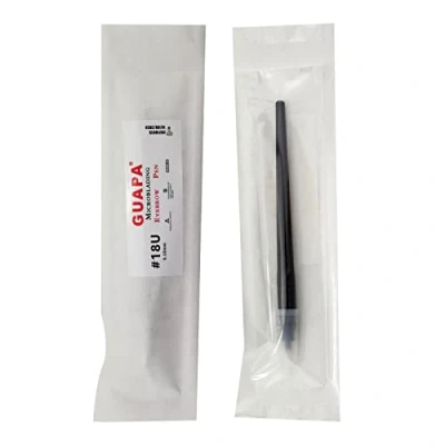 Image de 20 pièces Noir Microblading 18 U shape 0,18mmm stylo jetable manuel sourcil aiguilles de tatouage avec pour le maquillage permanent sourcils (20 Pièce 18U 0.18mm)
