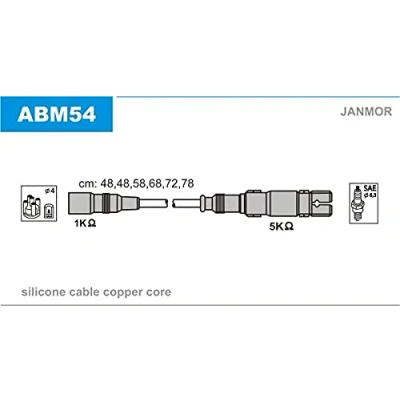 Image de JANMOR ABM54 Jeu De Fils d&#039;Allumage AUDI: A4 B5 Berline, Avant, Cabriolet B4