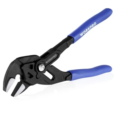 Image de WORKPRO Clé à Pince 180 mm, Multiprise en Acier Cr V, Serrage Rapide, Ouverture Maximale de 40 Polyvalente pour et Ajustement