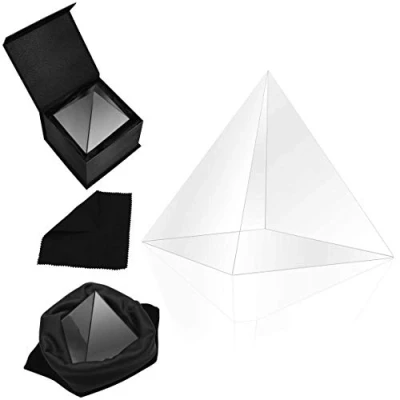 Image de BELLE VOUS Prisme Photographie Pyramide Optique Pyramidal 8 x 9,7 cm avec Pochette en Velours, Tissu Microfibre et Boite Cadeau Cristal K9 pour Spectre de Lumière