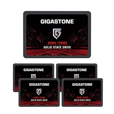 Image de Gigastone SATA SSD internes 128Go (Lot de 5) 2.5&quot; III Interface 3D NAND Disque Dur Jeu Compatible avec Ordinateurs Portables et Bureau 2.5 Pouces 520Mo/s SLC Cache