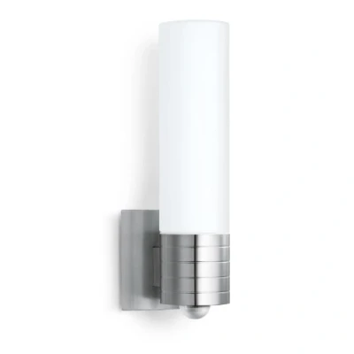 Image de Steinel Applique murale LED L 260 S en inox et verre opale, Éclairage extérieur à détecteur de mouvement infrarouge