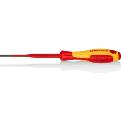Image de Knipex Tournevis (Slim) pour vis à tête fendue brunie, poignée isolante bi matière, certifiée VDE 202 mm 98 20 35 SL