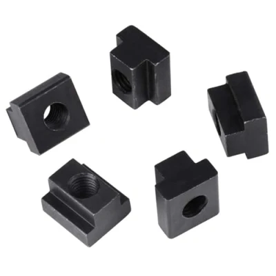 Image de Jadeshay Écrous en T, 5Pcs Finition oxyde noir Les filets M12 à rainure T slot Écrou Filetage