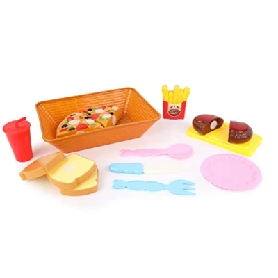 Image de FLYPOP&#039;S Dinette Snack Scratch À Découper Jeu d&#039;Imitation 033622 Multicolore Plastique Cuisine Aliment Jouet Enfant Pizza Steack 28 cm x 20 Partir de 3 Ans