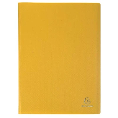 Image de Exacompta Réf. 8529E Carton de 20 Protèges documents OPAK pochettes grainées antireflet 40 vues pour format A4 dimensions 24 x 32 cm couverture en polypro souple couleur jaune