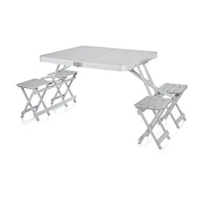 Image de Campart table de camping Pliable Arkansas 4 chaises intégrées Résistante aux intempéries format valise