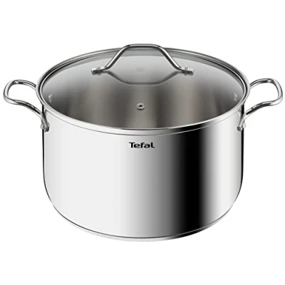 Image de Tefal Intuition XL Grande marmite inox 28 cm / 8 L, Induction, Garantie 5 ans, Acier inoxydable 18/10 première qualité, Taille XL, Poignées robustes, Couvercle verre B8646404