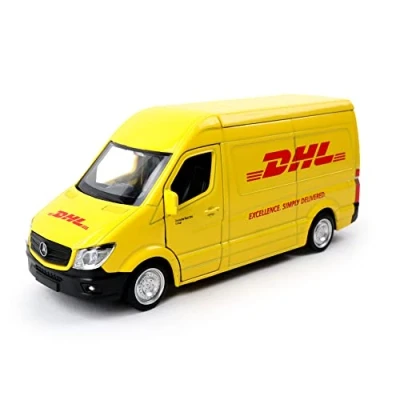 Image de TURBO CHALLENGE Camion DHL City 850318 1/36 Voiture Rétro Friction Jaune Métal À Partir de 3 Ans