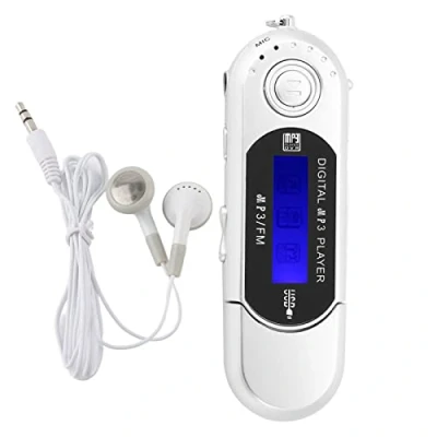Image de VIFER Lecteur MP3, USB MP3 Portable, Digital Baladeur avec Écran LCD Supporte la Carte TF 32 Go et Radio FM, Argent