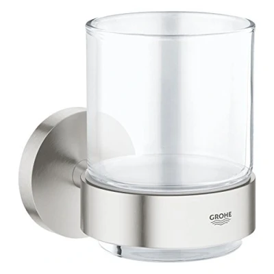 Image de Grohe Verre En Cristal avec Support Essentials 40447Dc1 (Import Allemagne), Chrome