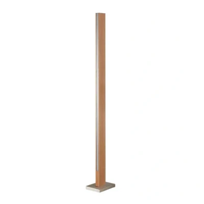 Image de LED Lampadaire Bois Tamlin à intensité variable (Moderne) en Marron e. a. pour Salon &amp; Salle manger (1 lampe,à), Sur Pied, Lampe a de Sol