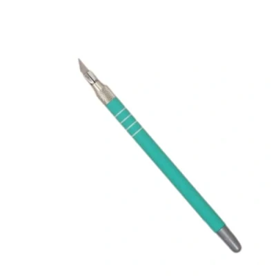 Image de Craftelier Bistouri de Précision avec Poignée Antidérapante 3 Lames et Capuchon Transparent pour Protéger la Lame Taille Approximative 16 cm Couleur Turquoise