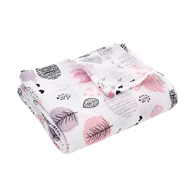 Image de Miracle Baby Couverture en Mousseline Bébé, d&#039;Emmaillotage pour Nouveau né Garçon Fille, 100% Coton, Une Couche, 110 x 150 cm, Lapin