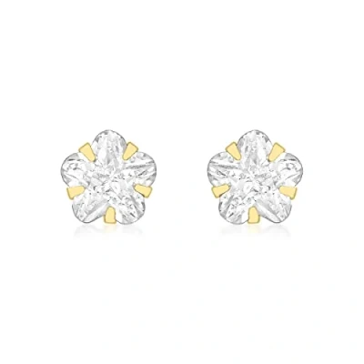 Image de Carissima Gold Clous et Puces Boucles d&#039;Oreilles Femme 9 cts Or 375/1000 Jaune Oxyde de Zirconium