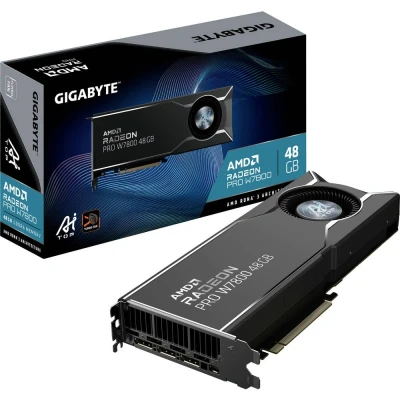 Image de GIGABYTE Radeon PRO W7800 AI TOP 48G Carte Graphique 48 Go GDDR6, 384 bits, PCI E 4.0, 3 x DP 2.1, Neuf
