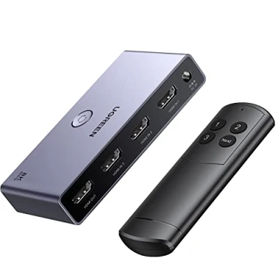 Image de UGREEN Switch HDMI 2.1 8K 60Hz Commutateur 4K 120Hz 3 Entrées à 1 Sortie 1080P Dolby Vision Atmos HDR 3D Haute Vitesse 48Gbps Compatible avec PC PS5 PS4 Xbox One 360 DVD TV Box Projecteur