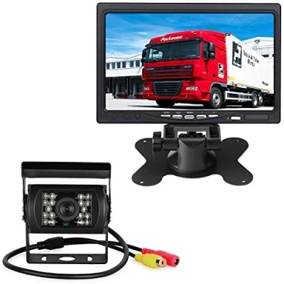 Image de pumpkin1：18led caméra de recul à Vision Nocturne Infrarouge étanche avec 10m vidéo câble,12v 24v 7 &quot;tft LCD 800 x 480 Couleur Moniteur pour VR/Camion/remorque/Bus