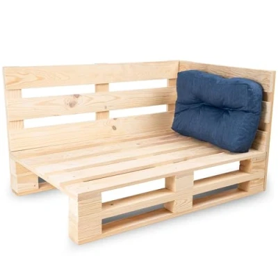 Image de Bananair Coussin Palette Extérieur Confortable Tissu Résistant, Anti UV &amp; Déperlant Salon de Jardin Extérieur, Balcon, Terrasse (Coussin d&#039;angle, 60 x 40 cm, Bleu)