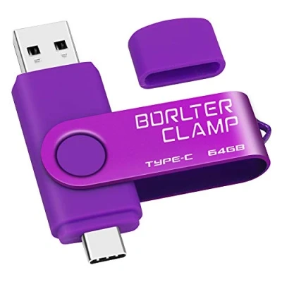 Image de Clé USB Type C 64 Go, BorlterClamp Mémoire Stick Double Connecteur 3.0 U Disque Flash Drive pour Smartphone Android Samsung S10/S9/S8, Huawei Honor, LG, Tablette et Ordinateur (Violet)