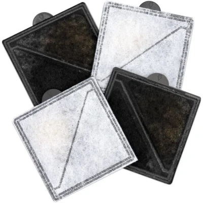 Image de Filtres de fontaine pour animaux compagnie Ion X, lot 4, double filtration une eau plus propre et douce, filtre rechange à PetSafe Outlast sans pompe Viva