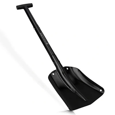 Image de Navaris Pelle à Neige Manche Extensible Max. 80 cm 3 Parties démontables Sac de Rangement Inclus Camion Voiture Aluminium Noir