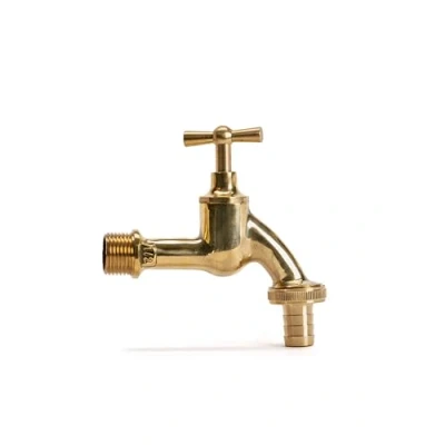 Image de LIVLIG robinet d&#039;eau extérieur avec raccord de tuyau 1/2 pouce, or, jardin en laiton, froide mural Polly
