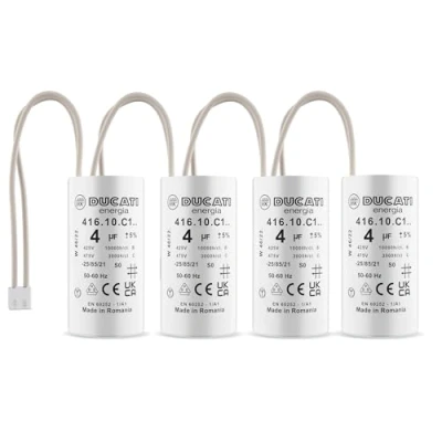 Image de Lot de 4 Condensateurs uF Moteur VOLET Roulant BUBENDORFF Condensateur avec Connecteur JST pour Réparation Pro Haute Qualité &amp; Longue Durée Vie Fond Plat 450V TECH