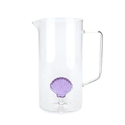 Image de Balvi Carafe Atlantis Shell Couleur Violet Fabriqué à la Main en Borosilicate Verre 1,3L
