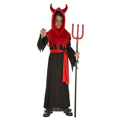 Image de Profitez de la nuit plus effrayante l&#039;année comme un diable tout. Il se compose d&#039;une capuche avec larges bords, robe et ce